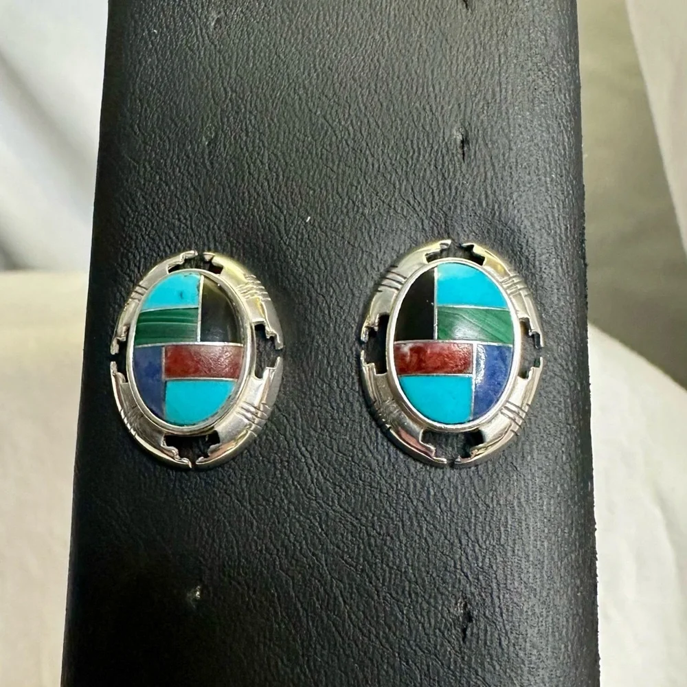 CAROLYN POLLACK RELIOS Sterling Inlay Turquoise Pendant Necklace & Earrings Set_7